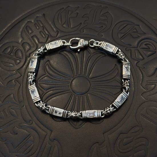 Chrome Hearts White Diamond Cross Bracelet Vintage Craft Jewelry