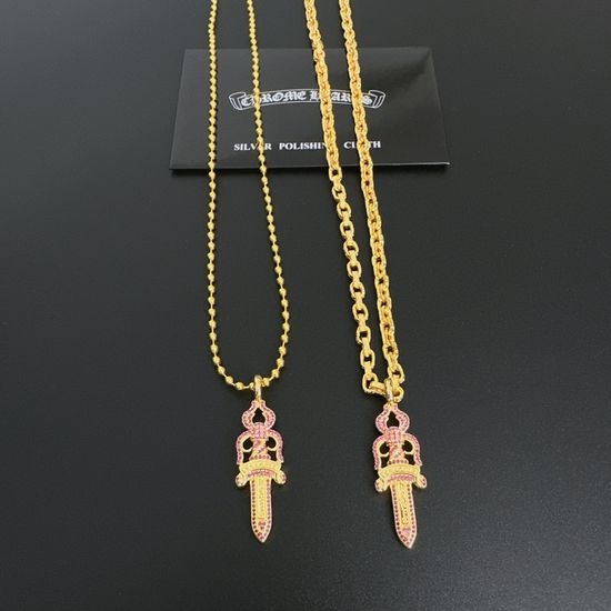 Chrome Hearts Gold Beaded Letter Necklace