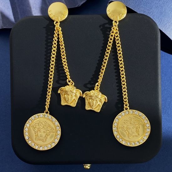 Versace Vintage Rhinestone Tassel Drop Earrings