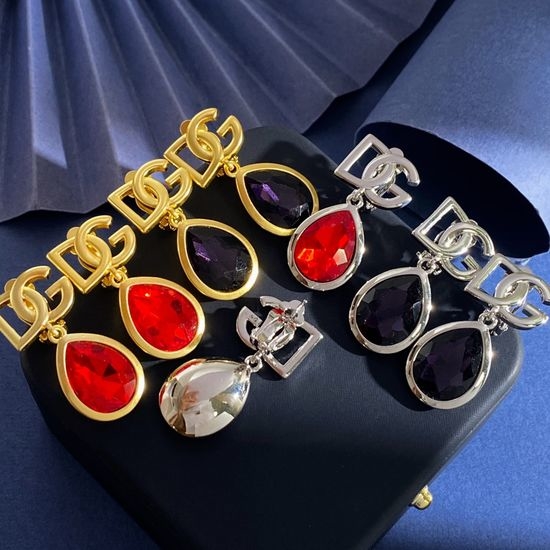 Dolce & Gabbana Rhinestone Crystal Clip On Earrings