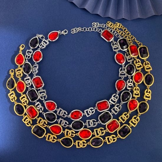 Dolce & Gabbana Luxury Gem Crystal Pendant Necklace
