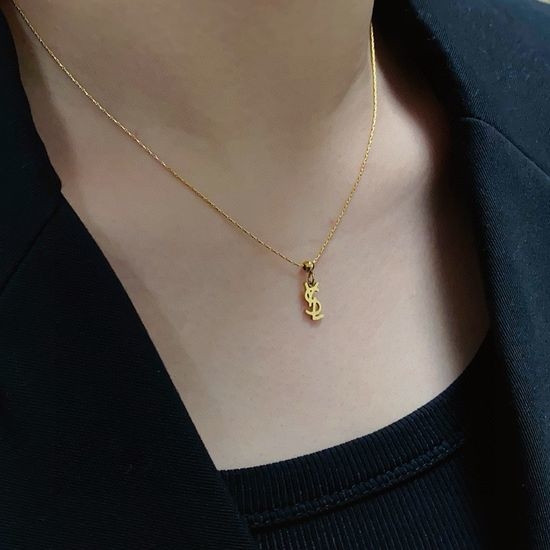 Yves Saint Laurent YSL Dainty Thin Chain Tarnish Resistant Necklace
