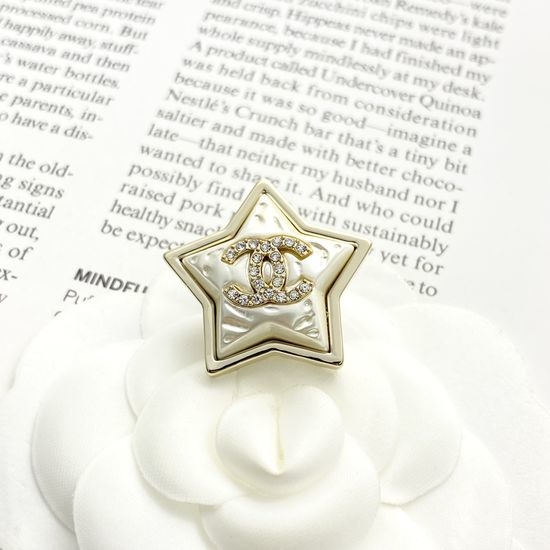 Chanel Star Pearl Crystal Brooch Fine Craft