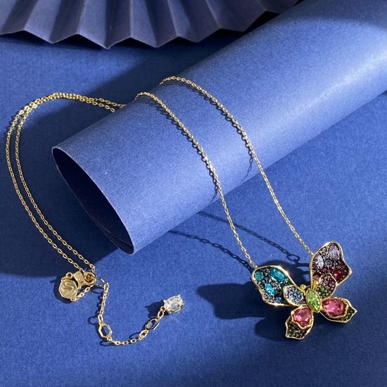 Swarovski Diamond Butterfly Brooch and Necklace
