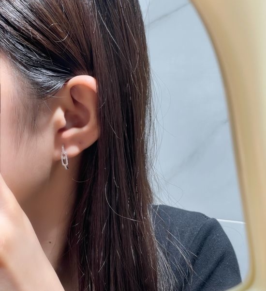 Messika Small Pave Diamond Bar Earrings