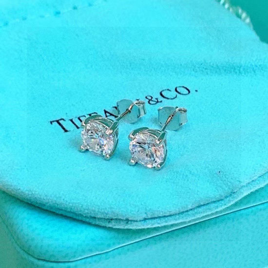 Tiffany & Co. Small Four Prong Diamond Stud Earrings