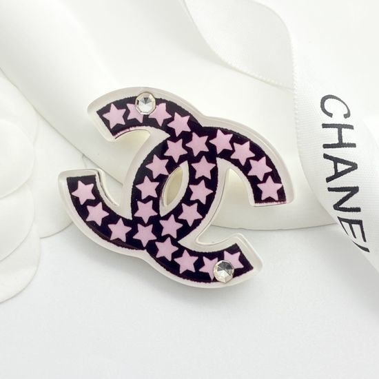 Chanel Rhinestone Star Resin Acrylic Brooch