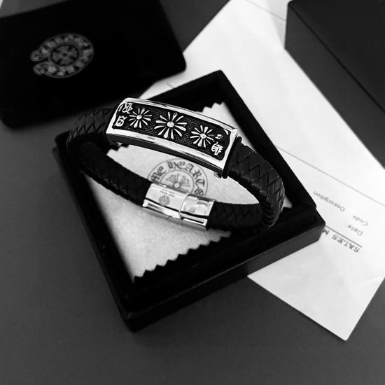Chrome Hearts Vintage Leather Cord Cross Bracelet