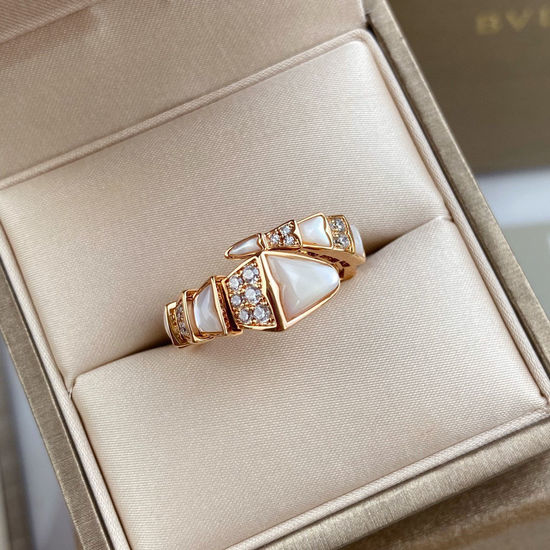 Bvlgari Mother Of Pearl Snake Open Ring