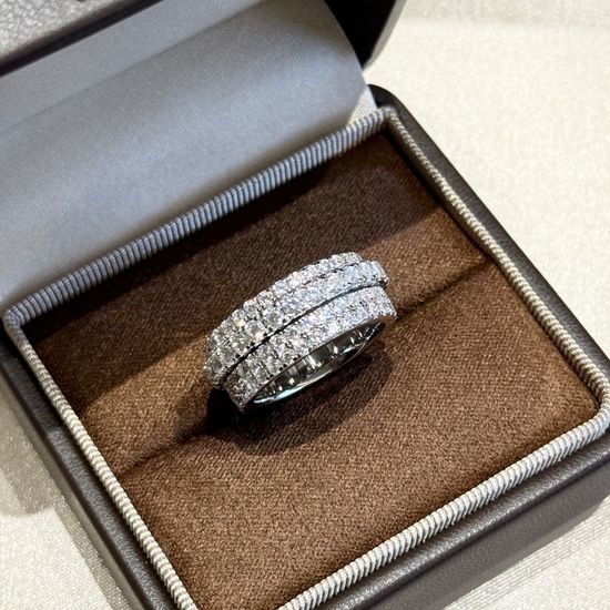Piaget Rotating Cubic Zirconia Silver Ring