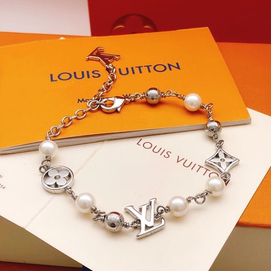 Louis Vuitton LV Silver Pearl Bracelet