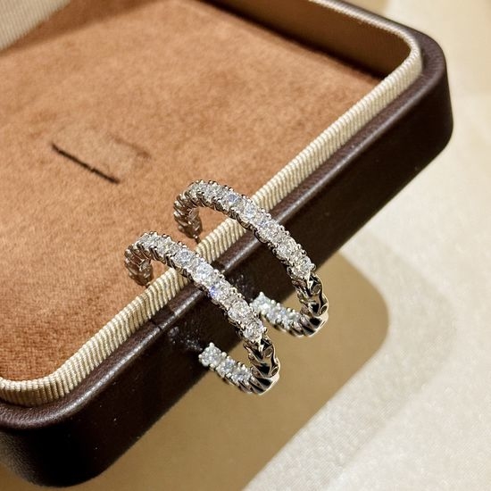 Tiffany & Co. Full Pave Crystal Hoop Earrings