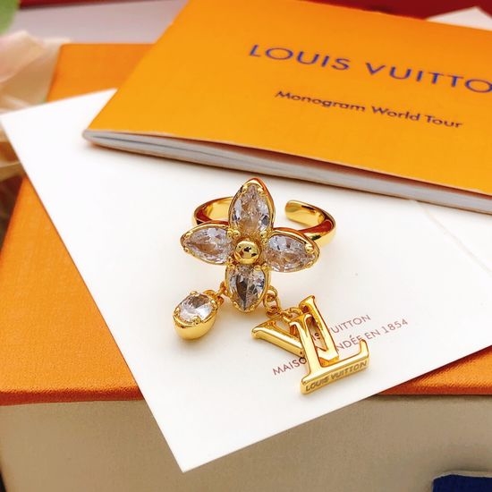 Louis Vuitton LV Diamond Marquise Tassel Brass Ring