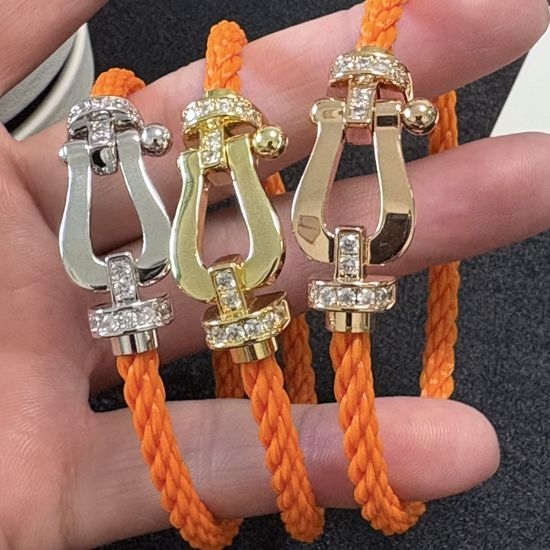 Fred Diamond Horseshoe Buckle Rope Bracelet
