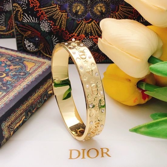 Christian Dior CD Bee Shape Decorative Bangle Bracelet