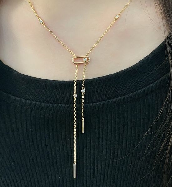 Messika Small Diamond Pendant Tassel Necklace