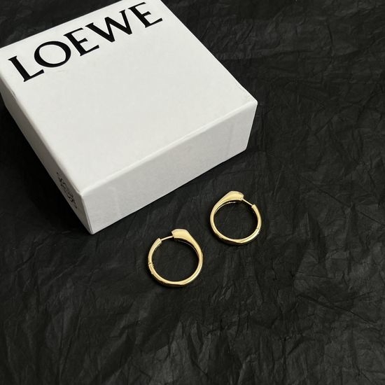 Loewe Delicate Carved Buckle Hoop Earrings