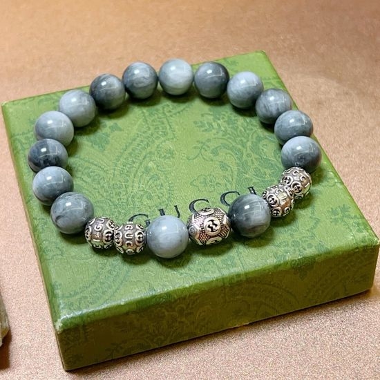 Gucci Tiger Eye Stone Beaded Bracelet