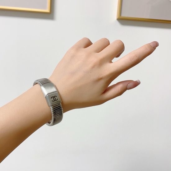 Chanel Premium Plaid Pattern Stretch Bangle