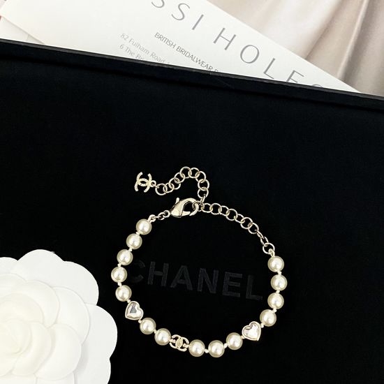 Chanel Pearl Heart Bracelet Delicate Classic Design