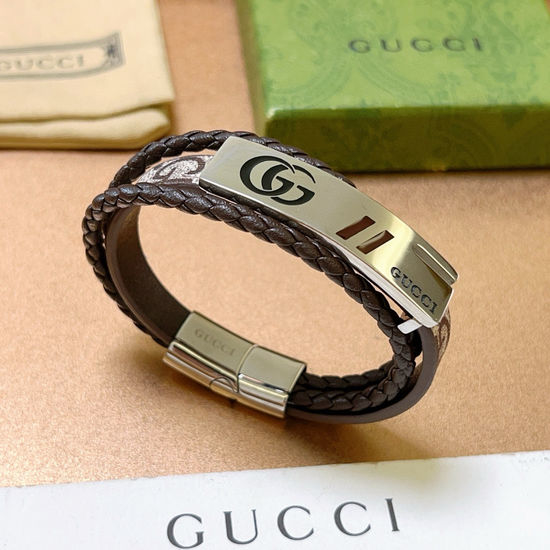 Gucci Classic Leather Braided Bracelet