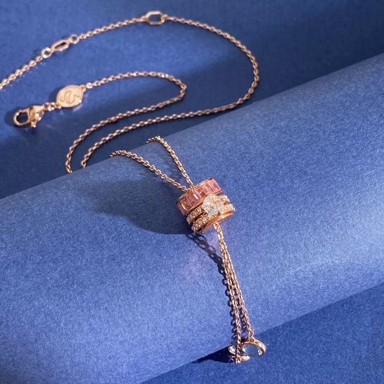 Swarovski Small Waist Pink Diamond Tassel Necklace