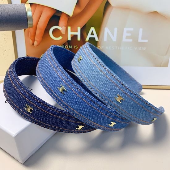 Celine Denim Logo Classic Hair Hoop