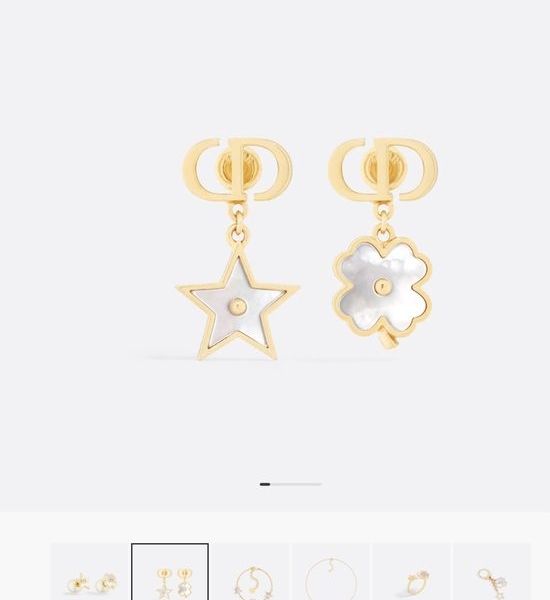 Christian Dior CD Mother of Pearl Asymmetric Earrings