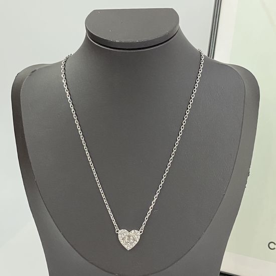 Christian Dior CD Sparkling Heart Necklace Elegant Daily Wear