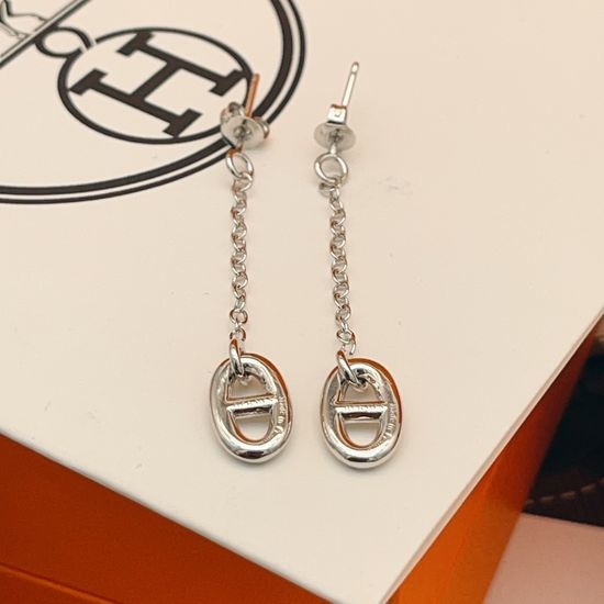 Hermes Tassel Brass Stud Earrings