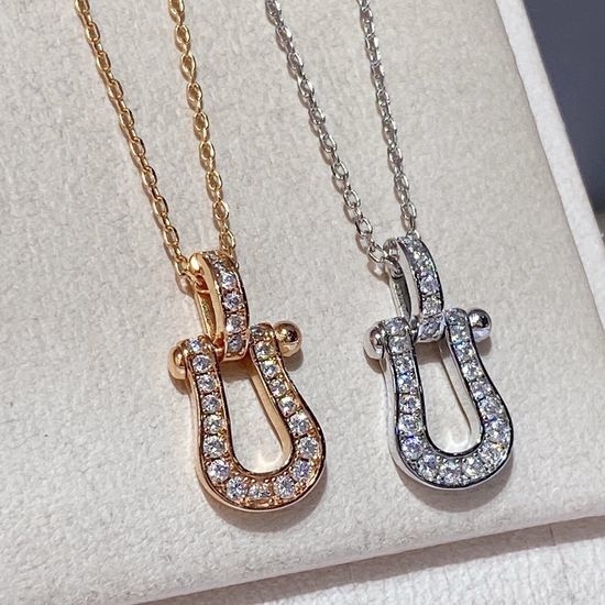 Fred Full Diamond Hoop Pendant Necklace