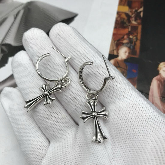 Chrome Hearts Vintage Diamond-set Cross Earrings