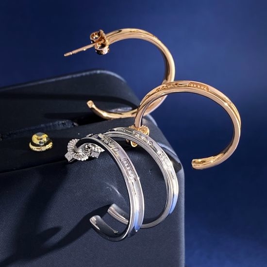 Tiffany & Co. Smooth Polished C Shape Hoop Earrings