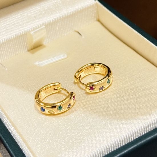 Pomellato Colorful Gemstone Silver Stud Earrings
