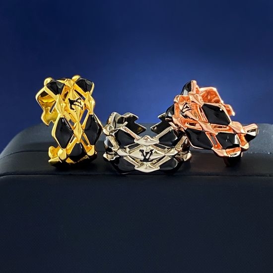 Louis Vuitton LV Enamel Rhombus Open Cuff Ring