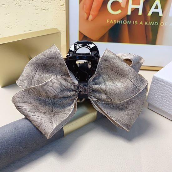 Christian Dior CD Satin Bow Hair Claw Clip Elegant Hair Accessory
