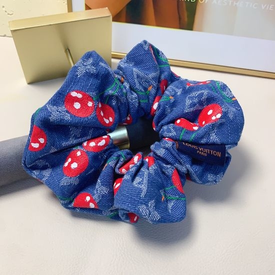Louis Vuitton LV Cherry Decor Hair Scrunchie Elegant Daily Accessory