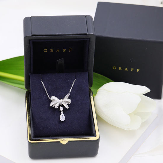 Graff Bowknot Design Adjustable Platinum Plated Necklace
