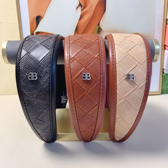 Balenciaga Wide Embossed Leather Hair Hoop