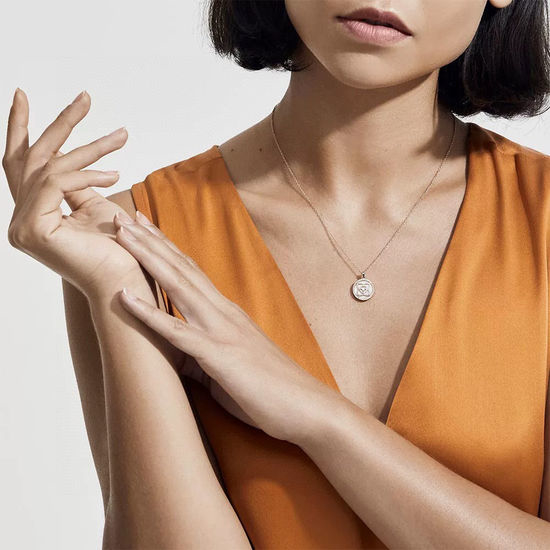 De Beers Sterling Silver Cubic Zirconia Pendant Necklace