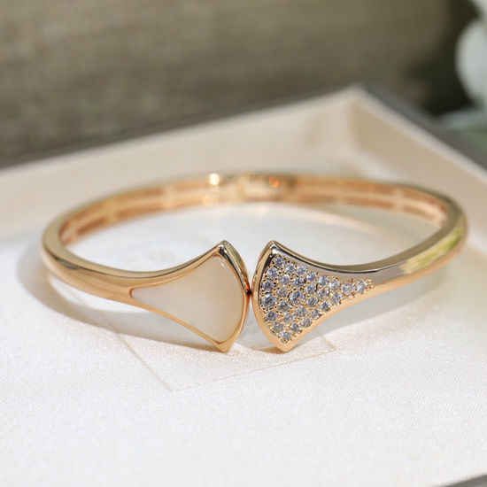 Bvlgari Black White Diamond Fan Shape Bangle