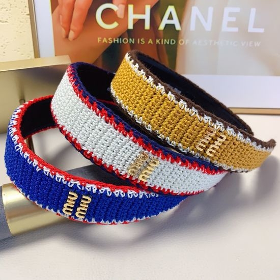Miu Miu Knitted Wool Logo Headband