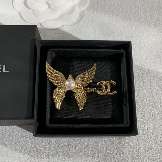 Chanel Bow Pearl Diamond Elegant Ring