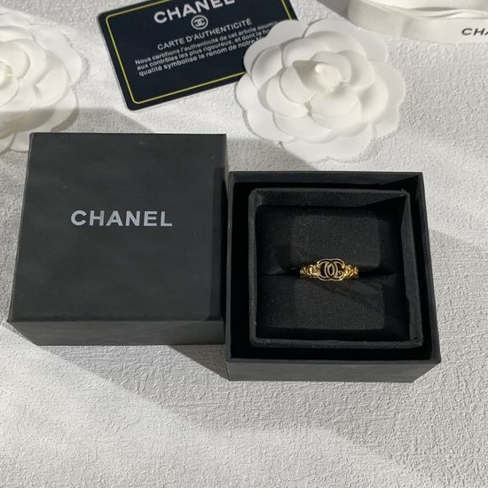 Chanel Satin Inspired Buckle Ring Elegant Gold