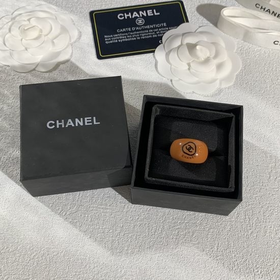 Chanel Resin Ring Simple Stylish Jewelry