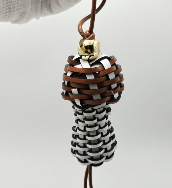 Loewe Leather Bag Pendant with Gold Finish