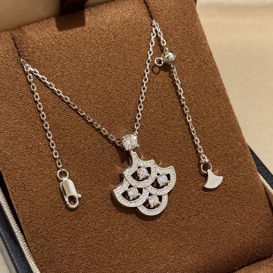 Graff Diamond Skirt Platinum Plated Silver Necklace