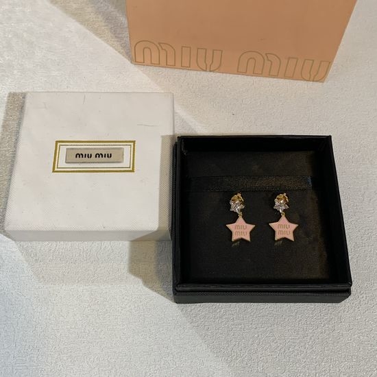 Miu Miu Shiny Star Moon Alloy Stud Earrings