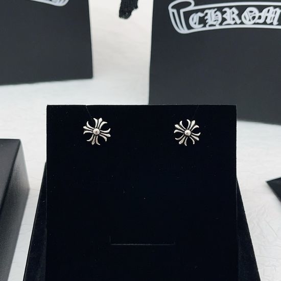 Chrome Hearts Vintage Silver Cross Stud Earrings