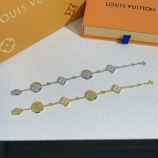 Louis Vuitton LV Diamond Bracelet with Gemstone Inlay